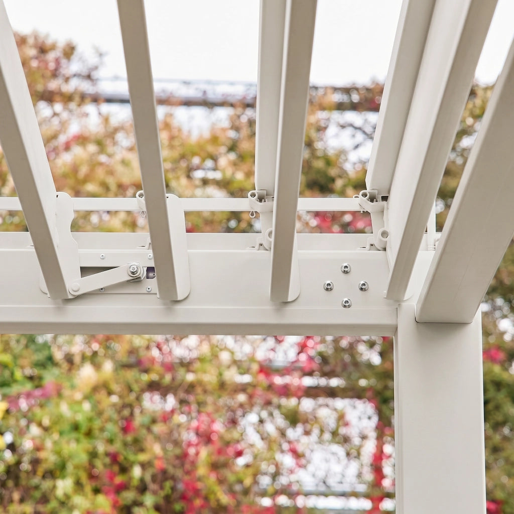 Pergola bioclimatica 3x4m in alluminio, lamelle orientabili, beige