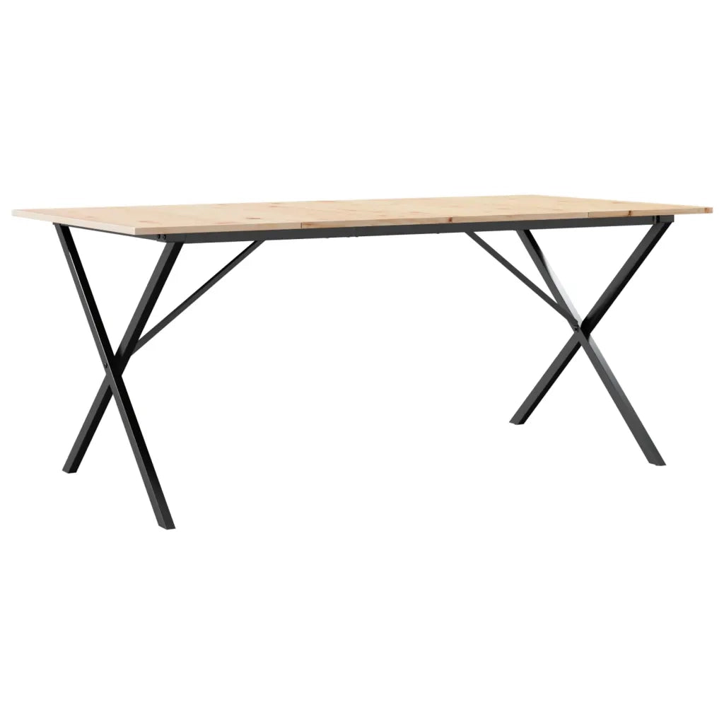 Tavolo da Pranzo Telaio a X 180x90x75 cm Legno Pino e Acciaio 3282700