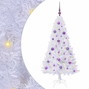 Albero di Natale Artificiale-Albero Natalizio Bianco 150 cm PVC e Acciaio 469661
