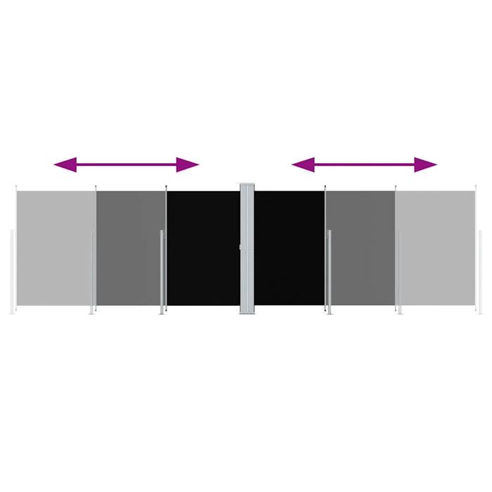 Tenda da Sole Laterale Retrattile Nera 180x600 cm cod mxl 23668