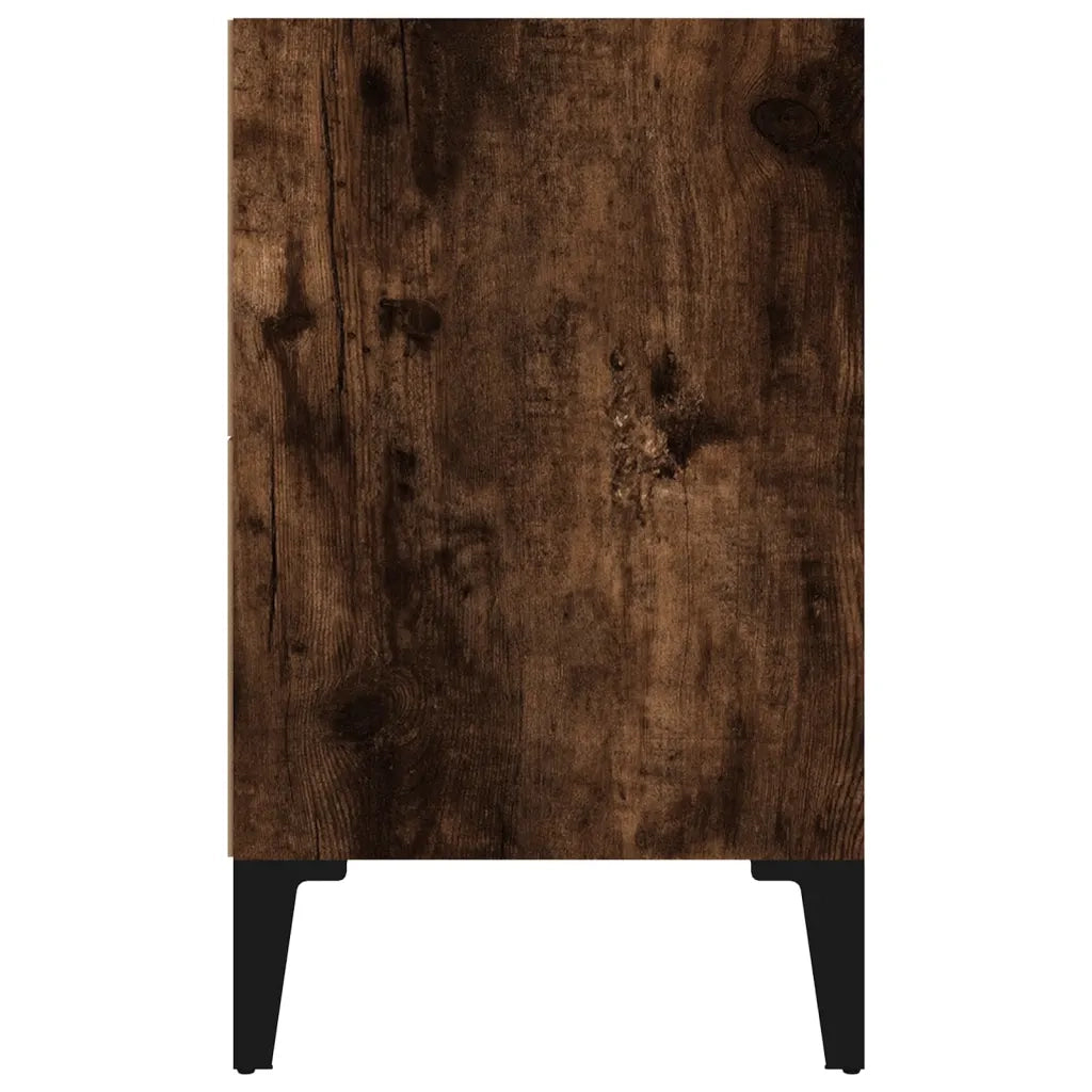 Comodino con Gambe in Metallo Rovere Fumo 40x30x50 cm cod mxl 30180