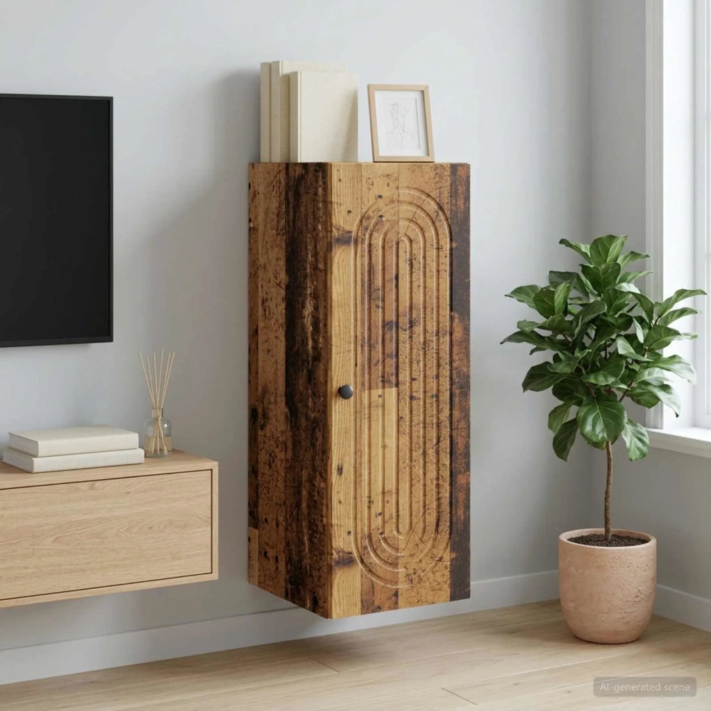 Mobiletto a muro Legno antico 33 x 34,5 x 90 cm 898083