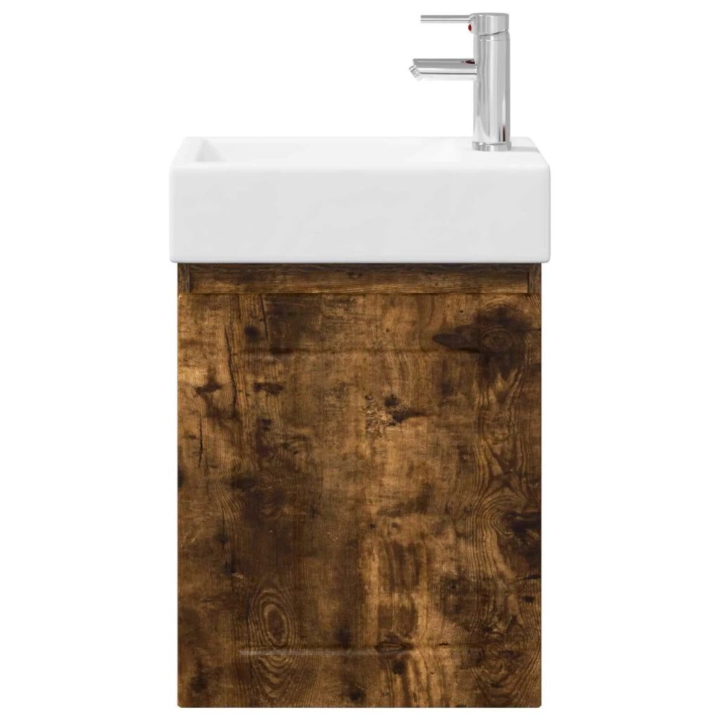 Mobile bagno con rubinetto Rovere Fumo 45,5 x 25,5 x 84 cm 889496