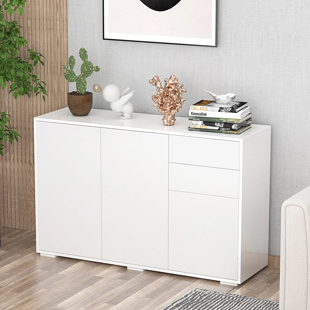 Credenza con ante e cassetti ¨C zephmum ¨C Bianco 117x36x74 cm