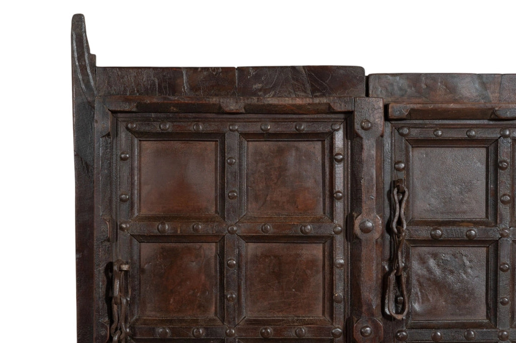 Biscottini Porta portone in legno massello e ferro da interno o da esterno vecchia e antica medievale scorrevole