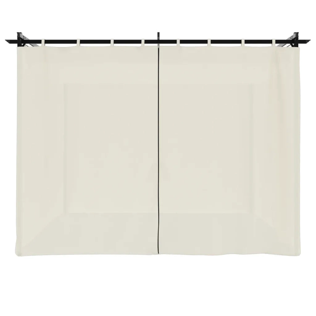Gazebo con Tende Crema 3x3 m in Acciaio 4003917