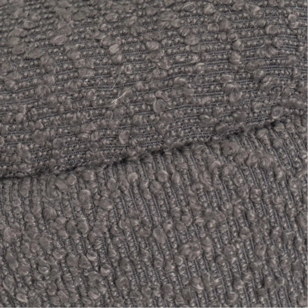 Pouf Poggiapiedi Contenitore Rotondo in Oro e Tessuto Grigio Scuro 43x43x40cm