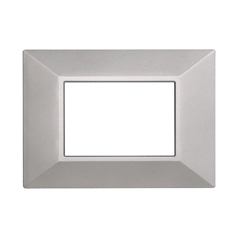 Placca Piramide Serie Moon 3P Colore Silver Compatibile Con Bticino Axolute