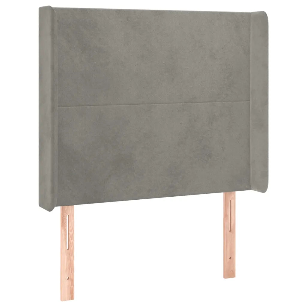 Testiera | Testata a LED Grigio Chiaro 103x16x118/128 cm in Velluto