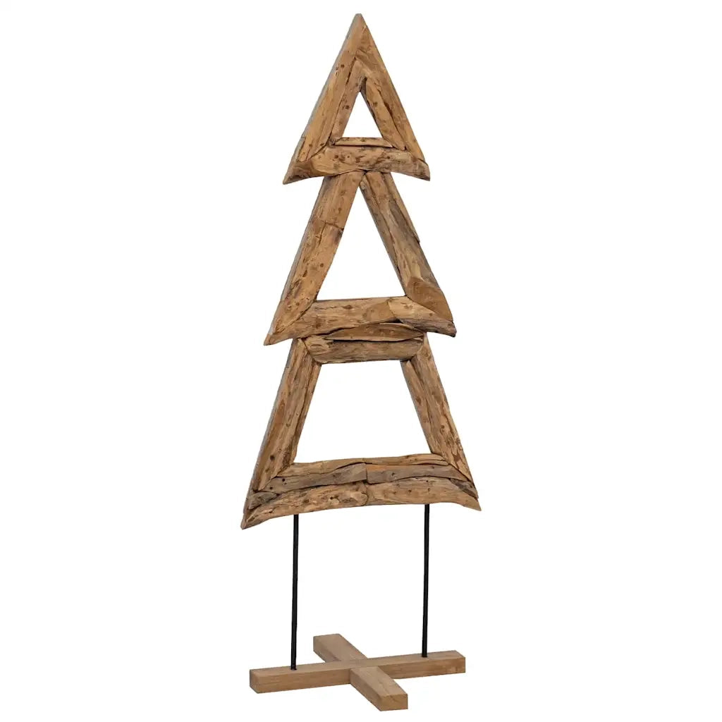 Albero di Natale | Decorazioni natalizie Marrone 90 cm Legno massello di teak