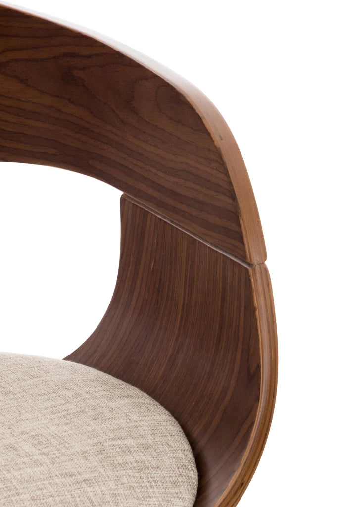 Sgabello cucina KINGSTON in tessuto Noce/crema