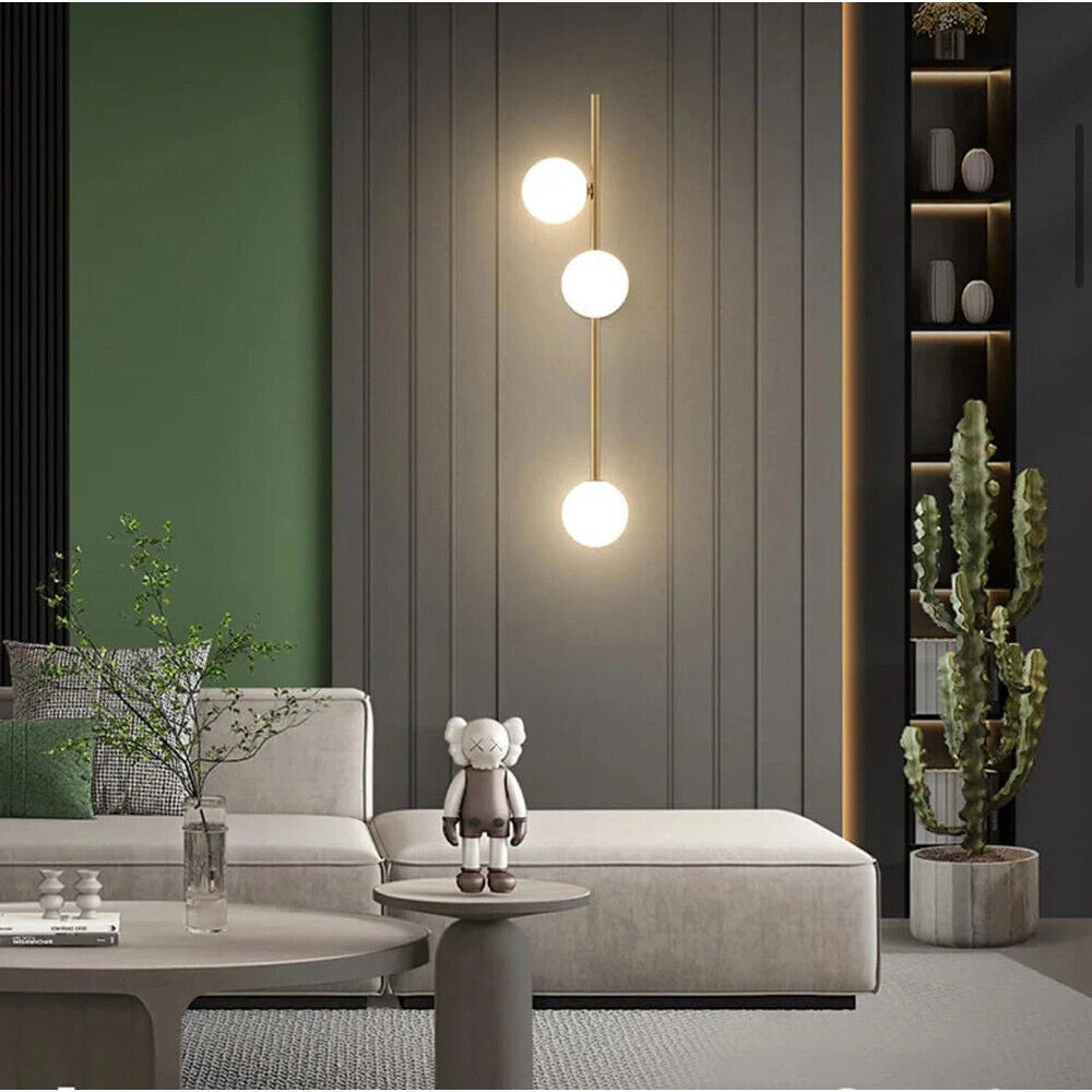 Trade Shop - Applique A Parete Bronzo Metallo Con 3 Sfere Lampada Da Muro Minamalista Attacco G9 Aq57 -