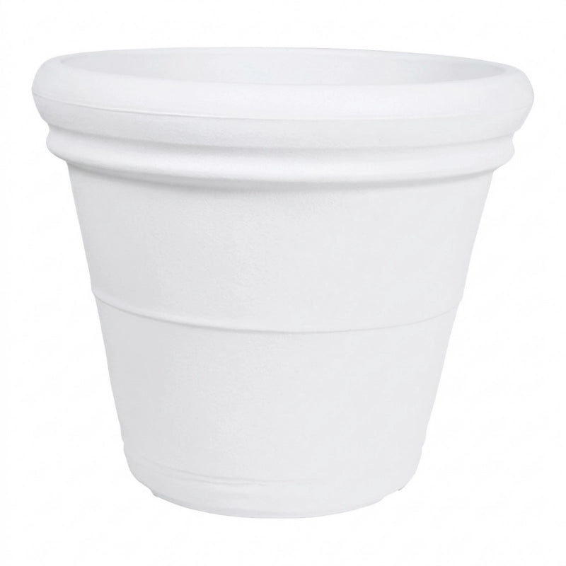 Vaso decorativo classico tradizionale Ø55 H49 in polimero resistente bianco per piante per giardini e terrazze - Made in Italy - Monacis