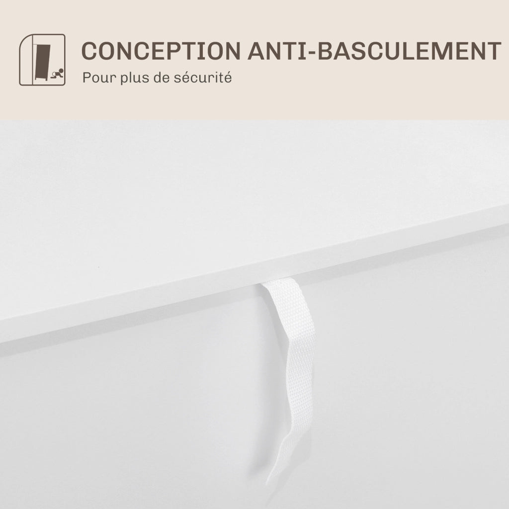 Mobile da ingresso con 2 ante ¨C Xylo ¨C bianco e metallo 60x40x80 cm