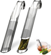 Set di 2 infusori per tè, set di infusione per tè fine per tè in foglie, infusore per tè in acciaio inossidabile con manico lungo, adatto per tè in foglie, caffè, spezie e erbe.