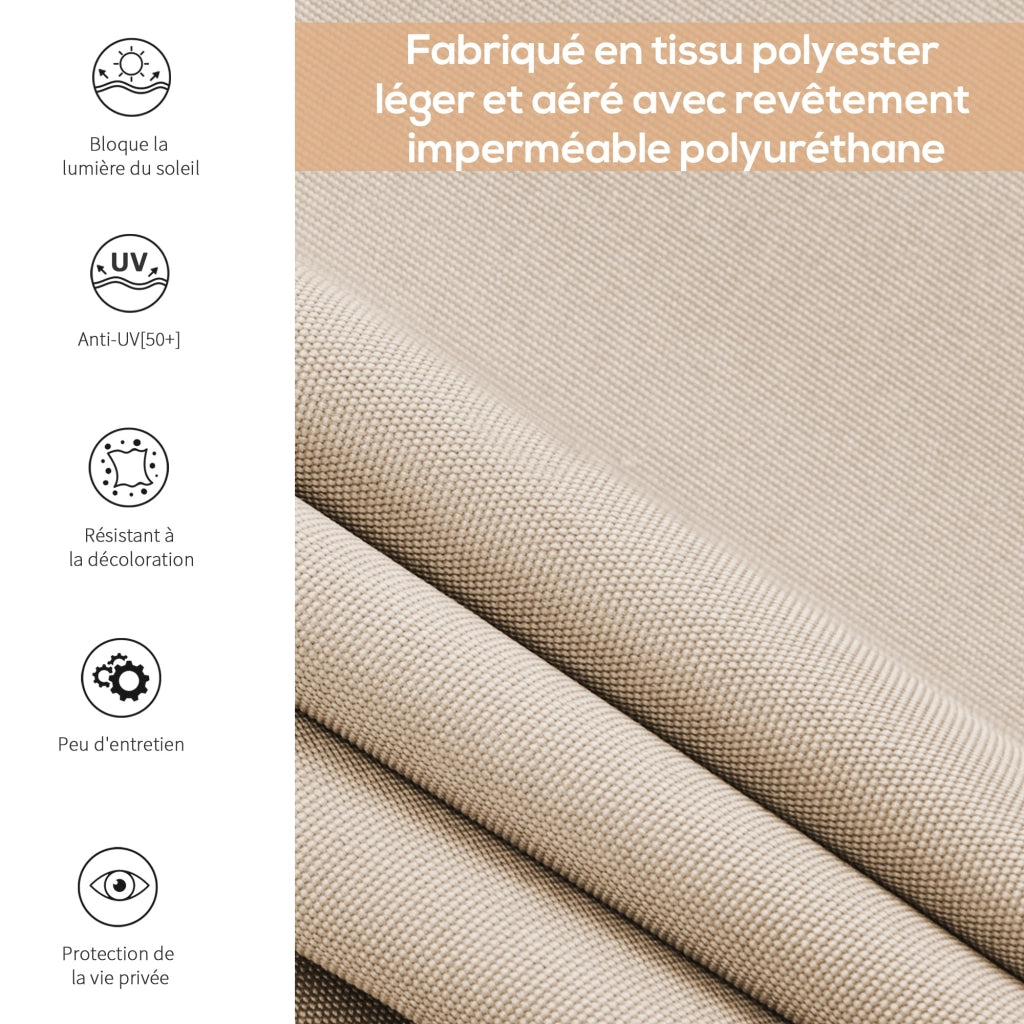 Telo da Esterno Avvolgibile 2.5x1.6m ¨C zephmum ¨C Alluminio, Poliestere, Crema