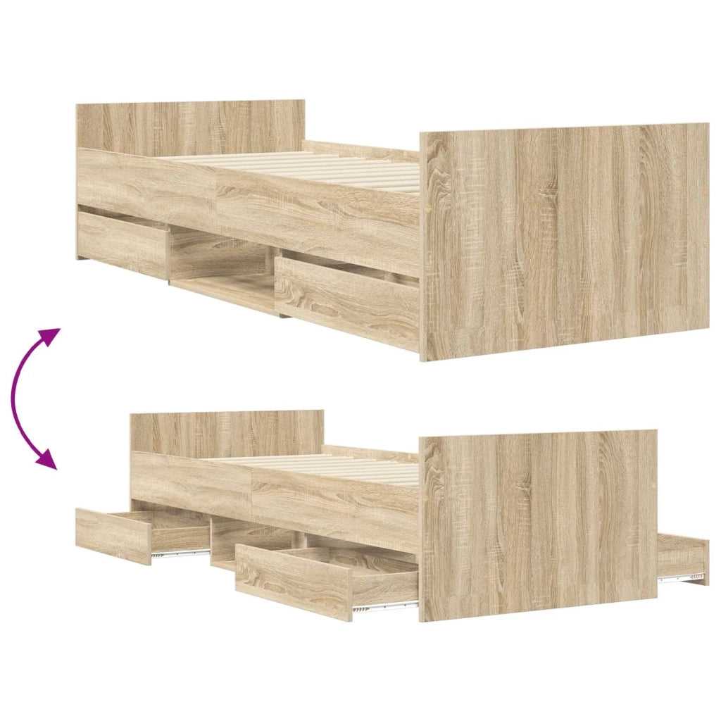 Telaio del letto con storage Rovere Sonoma 80 x 200 cm 3429510