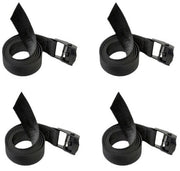 Cinture di serraggio 4 pezzi, 50 cm, cintura di serraggio in poliestere, nera, corta, con chiusura a ghiera di acciaio, adatta per biciclette, borse e valigie.