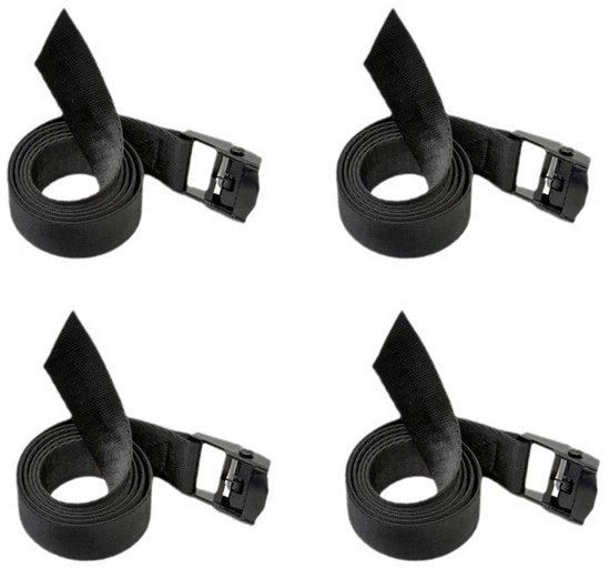 Cinture di serraggio 4 pezzi, 50 cm, cintura di serraggio in poliestere, nera, corta, con chiusura a ghiera di acciaio, adatta per biciclette, borse e valigie.