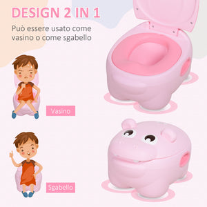 Vasino per Bambini Antiscivolo Ippopotamo  Hippoo Rosa