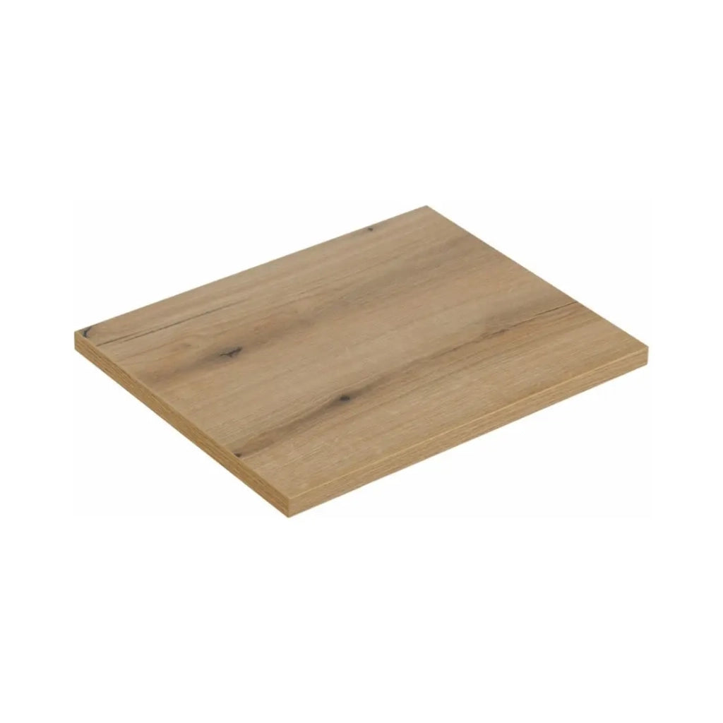 Set da bagno VANO in rovere chiaro 60cm: mobile sottolavabo con cassetti + top per lavabo + lavabo da appoggio nero marmoreo