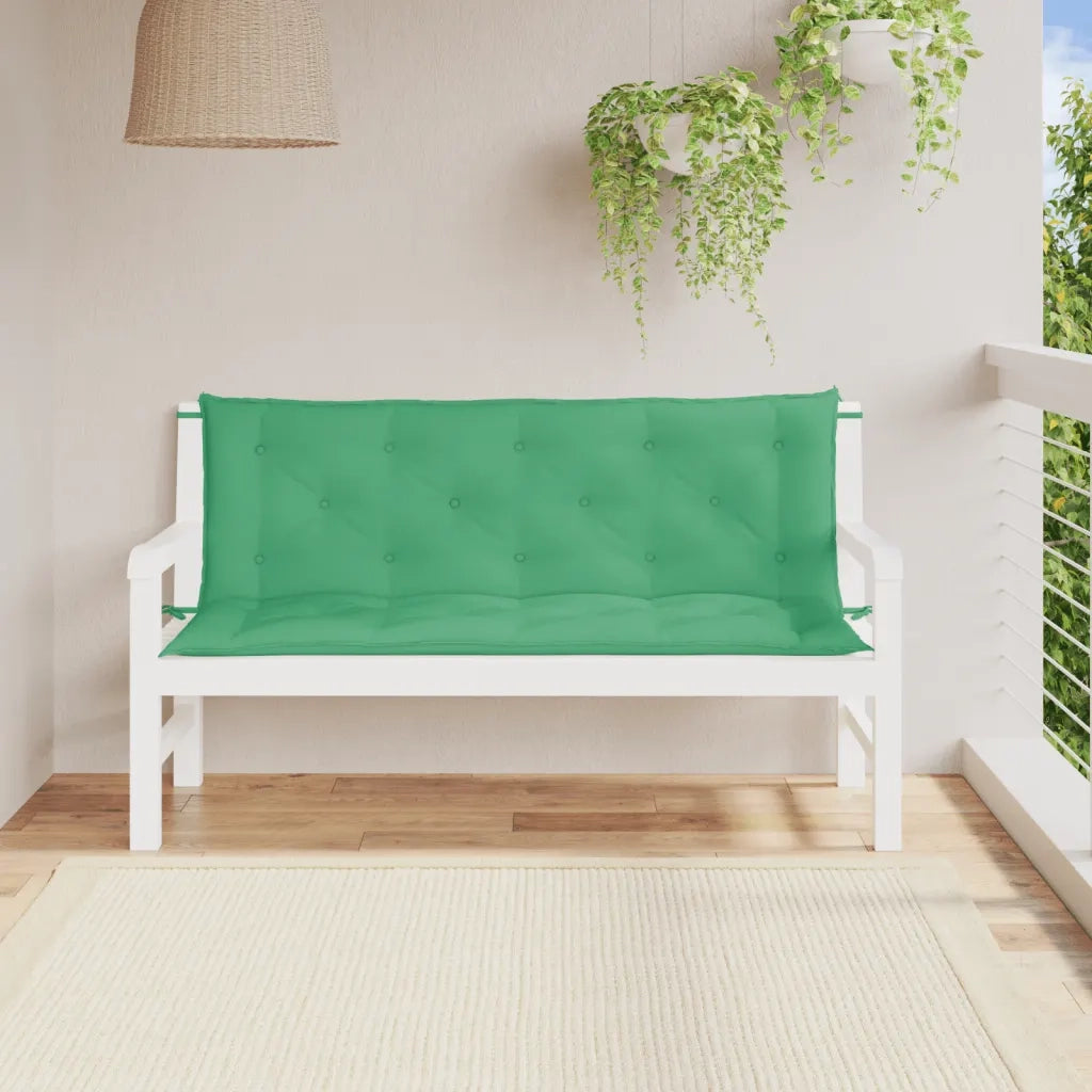 Cuscini per Panca 2 pz-Set di 2 Cuscini per panchina Verdi 150x50x7 cm in Tessuto Oxford
