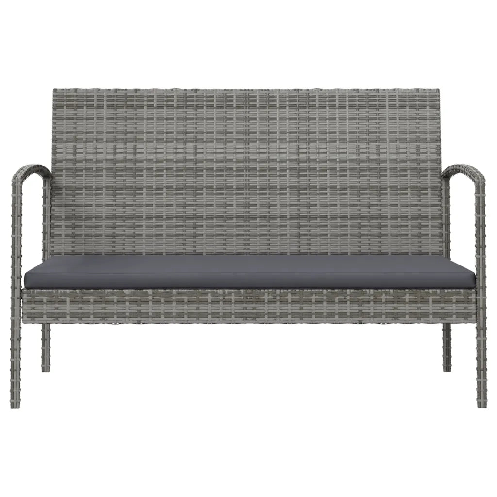 Set Divani da Giardino 8 pz con Cuscini in Polyrattan Grigio 3095967