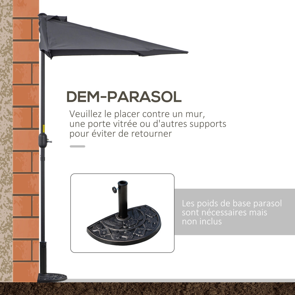 Ombrellone da balcone Demi ¨C zephmum ¨C grigio metallo 293x150x249 cm