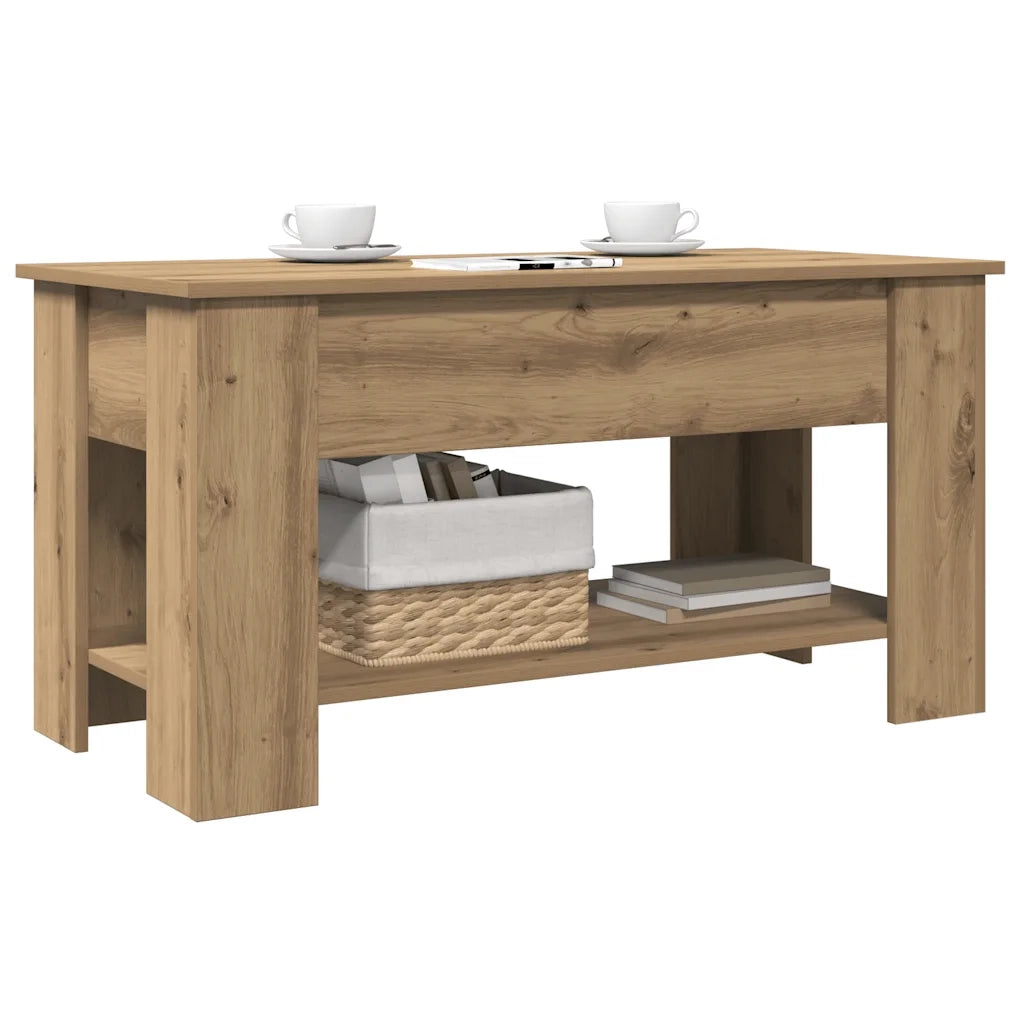 Tavolino salotto | Tavolino da caff¨¨ | Tavolino da Soggiorno Rovere Artigianale 101x49x52 cm in Truciolato