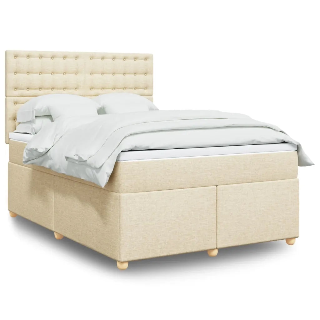 Giroletto a Molle con Materasso Crema 140x200 cm in Tessuto 3291322