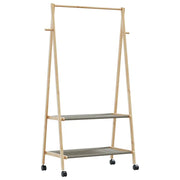 Appendiabiti con Ripiani e Ruote 96x45,5x155,5 cm in BambÃ¹