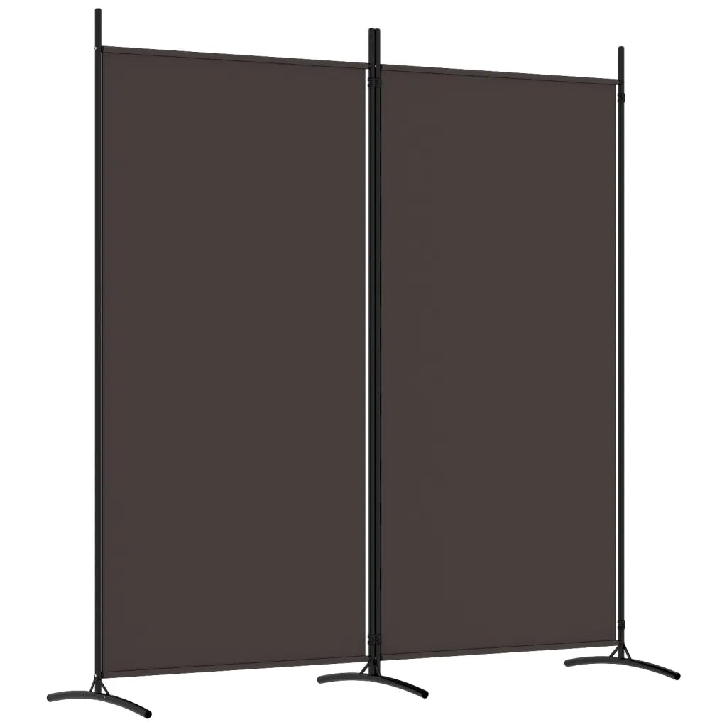 Divisorio a 2 Pannelli Marrone 175x180 cm in Tessuto 350259