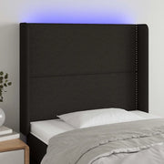 Testiera a LED-Testata con LED Nera 83x16x118/128 cm in Tessuto 226101