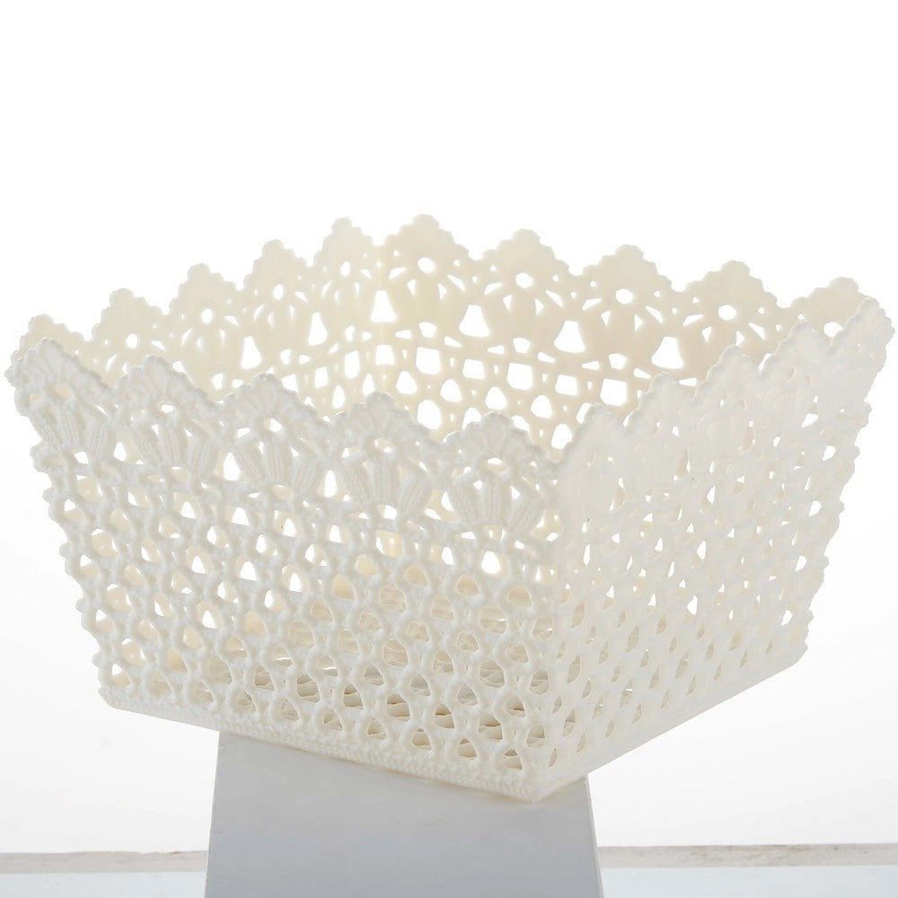 Trade Shop - Cestino Portatutto Oggetti Cesto Multiuso Plastica Quadrato 18.2x18.2x11cm 79474 -
