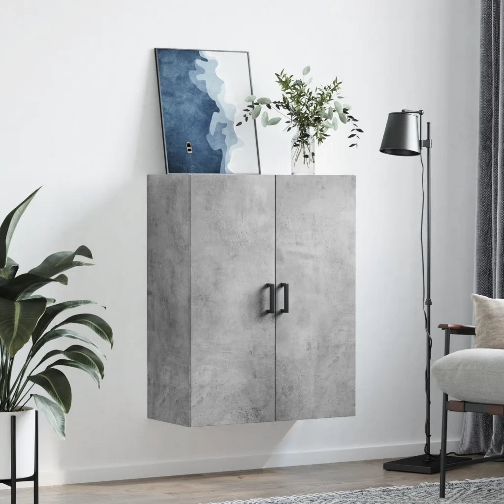 vidaXL Mobile a Parete Grigio Cemento 69,5x34x90 cm