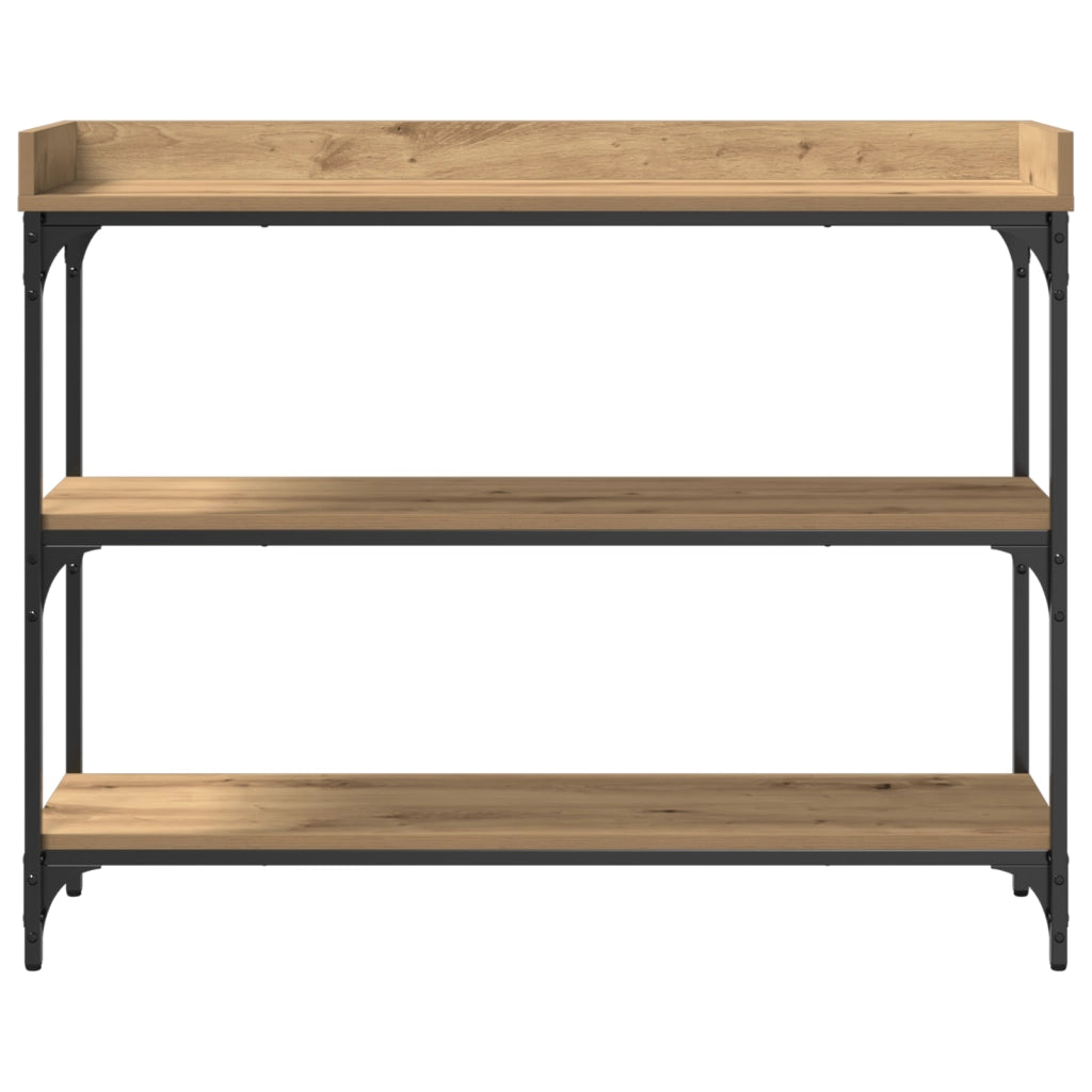 Tavolino Artisan in Rovere 100x30x80 cm in Legno Ingegnerizzato e Acciaio