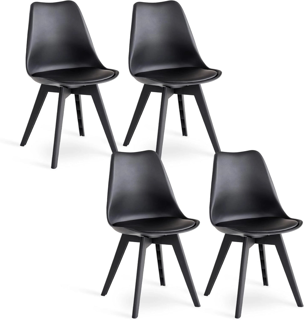 GrandCA HOME Set di 12 Sedie da cucina in plastica,sedie da pranzo moderne con imbottitura e gambe in plastica,stile scandinavo,adatte per sala da pranzo,soggiorno,cucina - Grigio