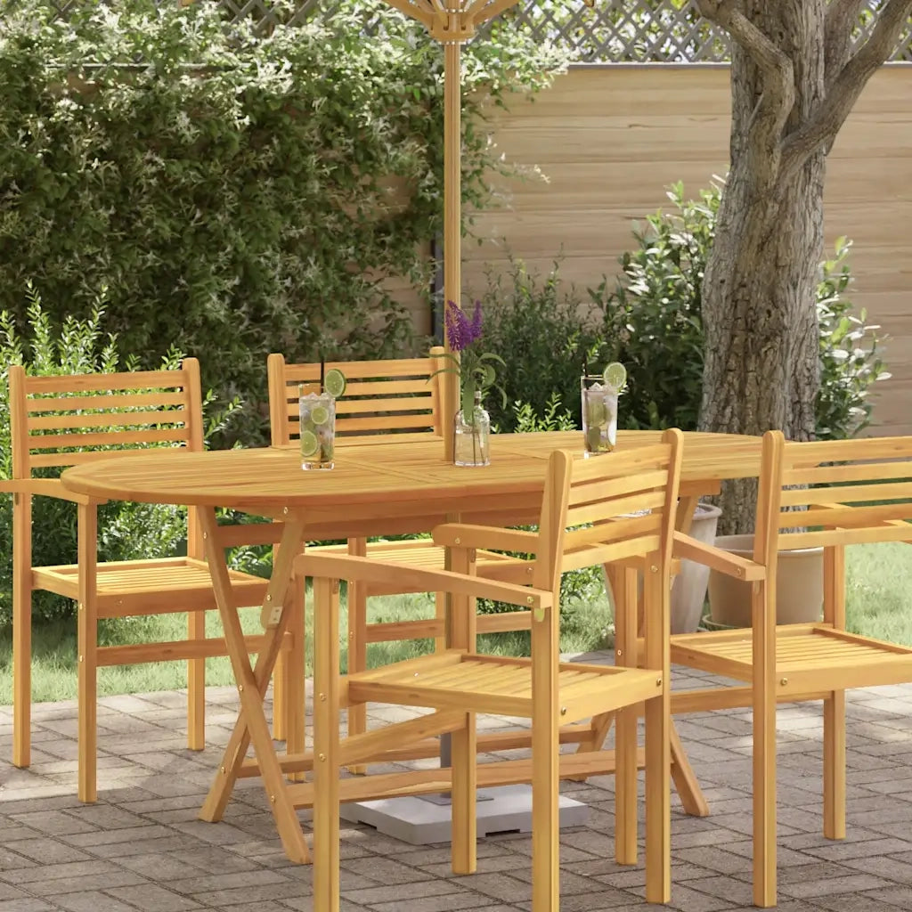 Tavolo da Giardino Pieghevole 160x85x75cm Massello di Eucalipto 312454