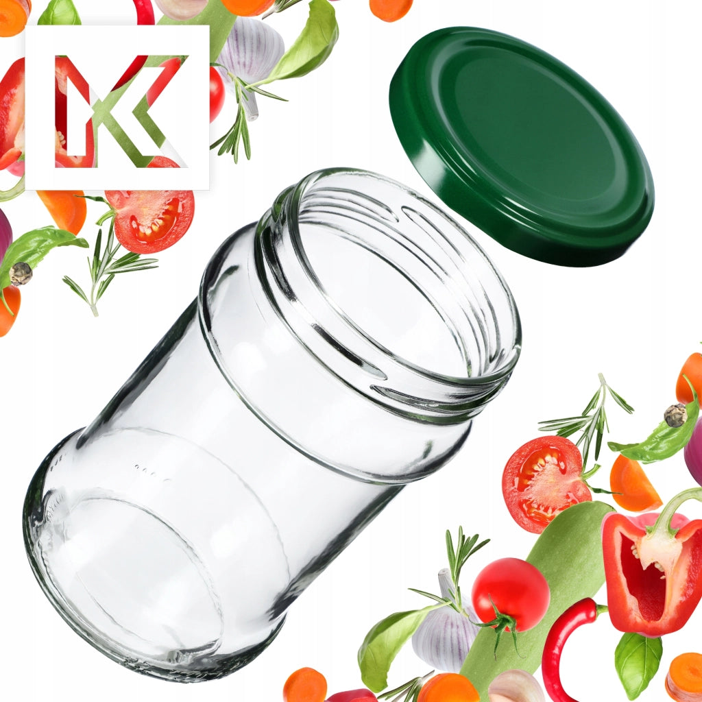 Barattoli KADAX Seno 315 ml 50 pezzi 66 mm + coperchi verdi