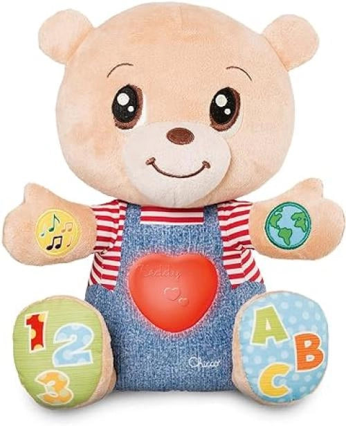 Chicco Teddy Orso Peluche Interattivo, Gioco Educativo, Numeri e Lettere, Pupazzo - Bambini 6 Mesi - 5 Anni