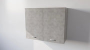 Pensile Cucina  in Legno Nobilitato Cemento Mobile Alto con 2 Ante, Pensile Componibile Moderno Made in Italy (H80xL70XP32cm)
