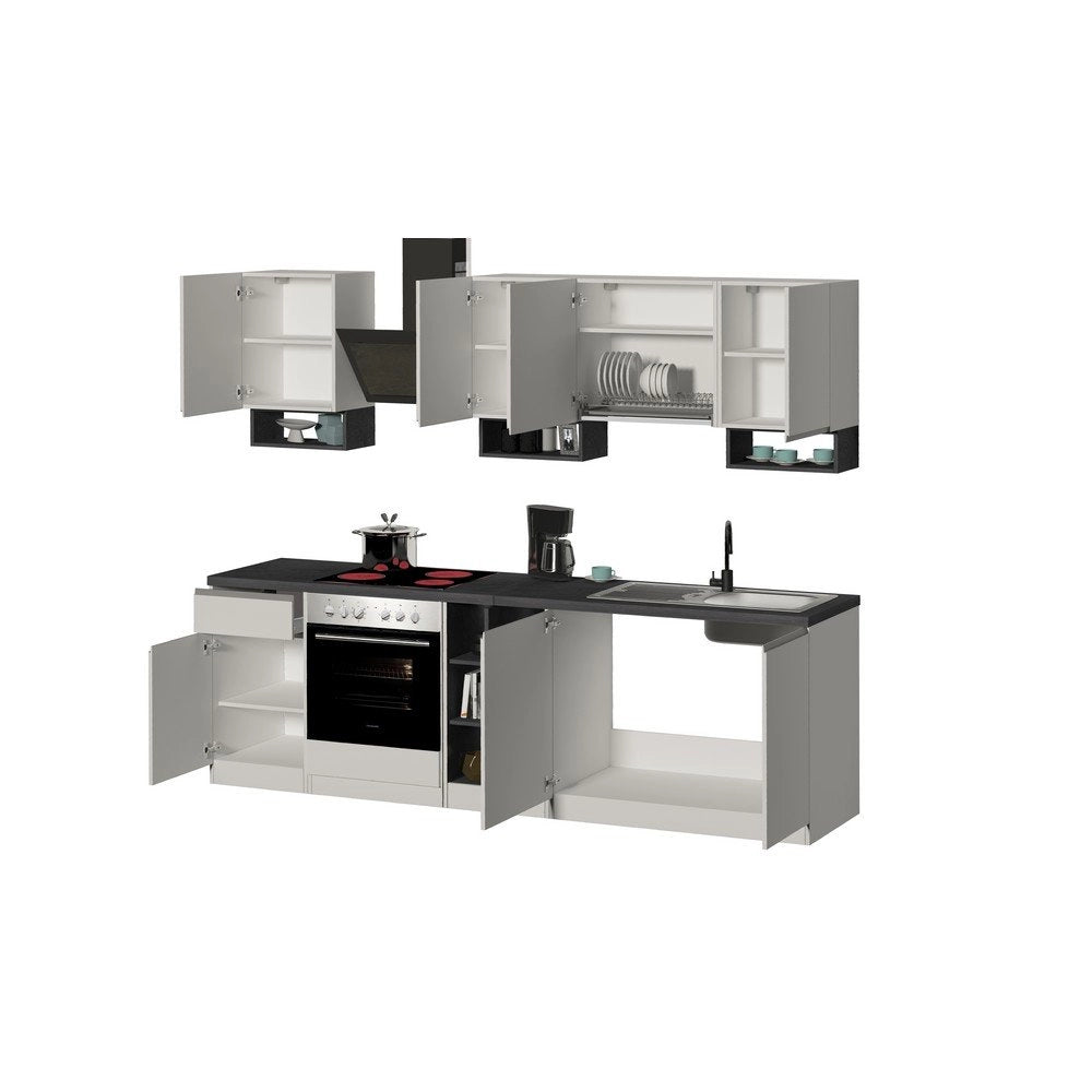 Composizione Cucina moderna 255X60-34X85-71cm - NAUTILUS