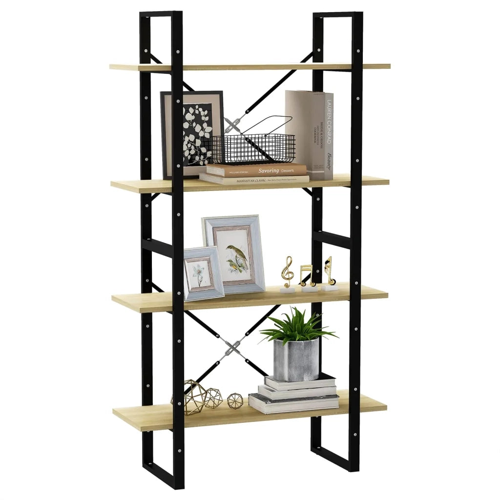 Libreria 4 Ripiani Rovere Sonoma 80x30x140 cm Legno Multistrato 806460