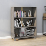 Libreria-Scaffale per Libri-Mobile di Stoccaggio HAMAR Grigio Chiaro 85x35x112cm Legno Massello di Pino