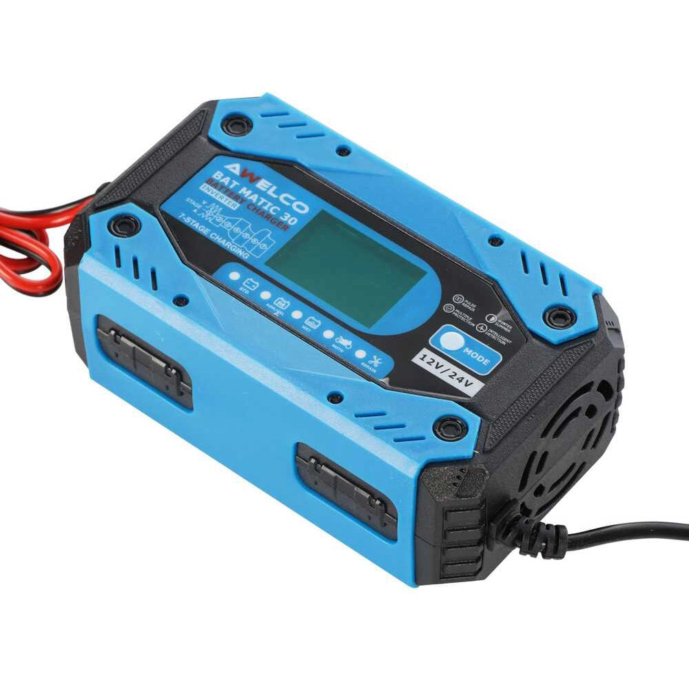 AVVIATORE DI EMERGENZA BATTERIA PORTATILE STARTER 12/24V CARICATORE BAT MATIC 30 AWELCO