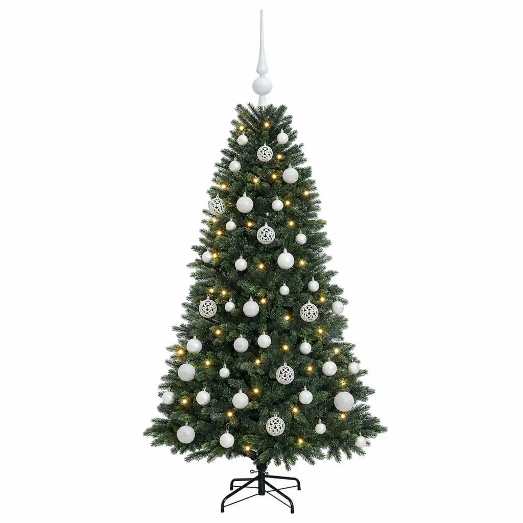 Albero di Natale Artificiale con Palline 150 cm 150 LED 3466076
