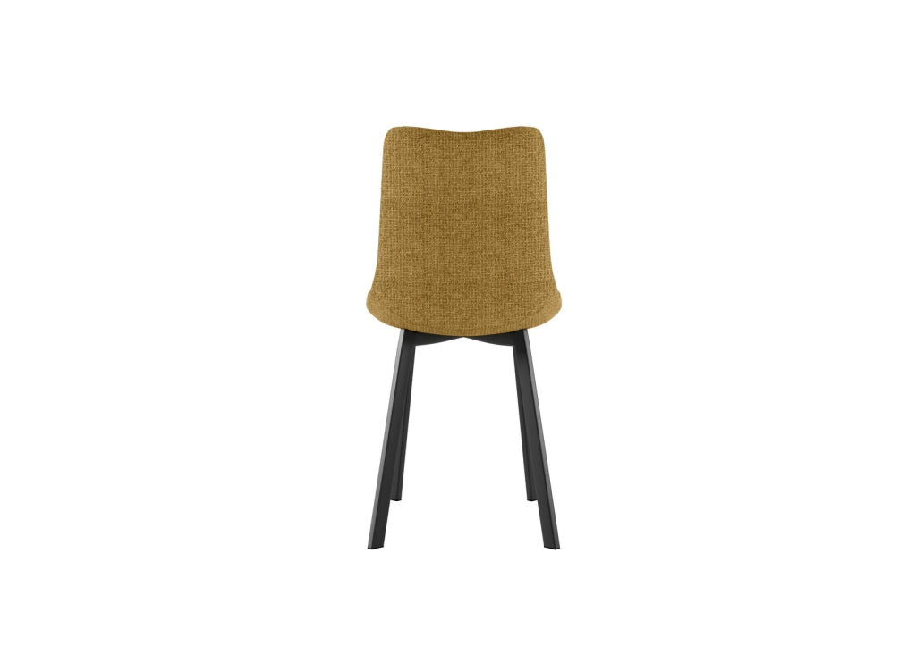 Sedia Iris con Seduta in Tessuto Easy-Clean Giallo e Struttura in Metallo Verniciato Nero - Design Moderno ed Elegante 45x56cm