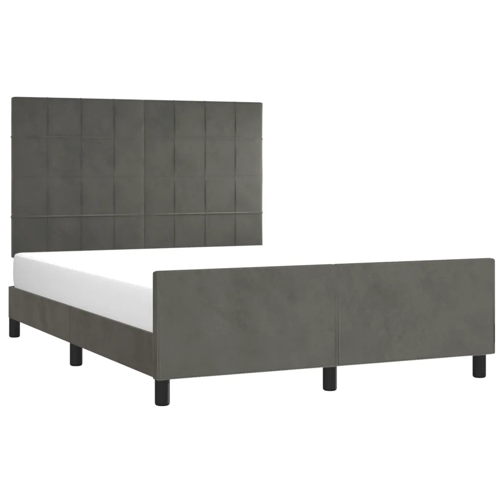 Giroletto senza Materasso Grigio Scuro 140x200 cm Velluto