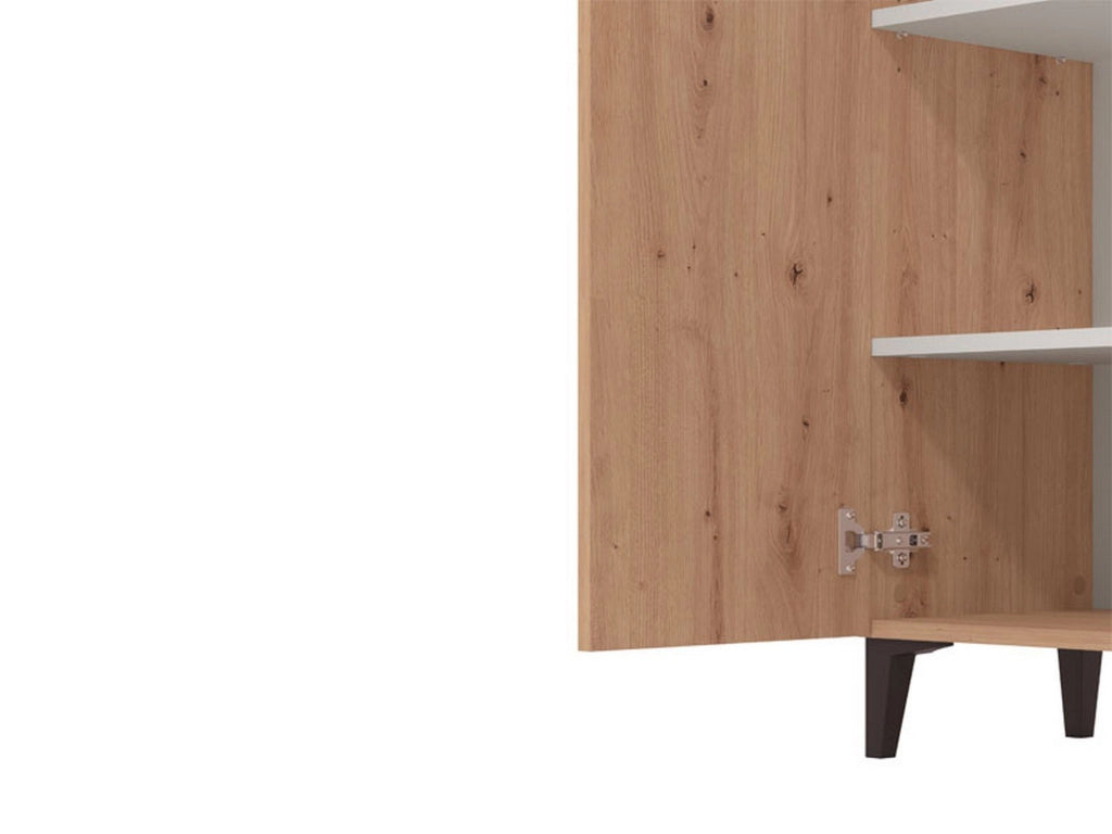 Mobile Portascarpe Ciminna, Scarpiera 5 Ripiani, 67.5x35x195h cm Marrone Rovere