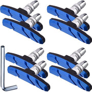 4 paia di freni a V in gomma, silenziosi, adatti per mountain bike e biciclette da città, inclusi chiavi, colore blu